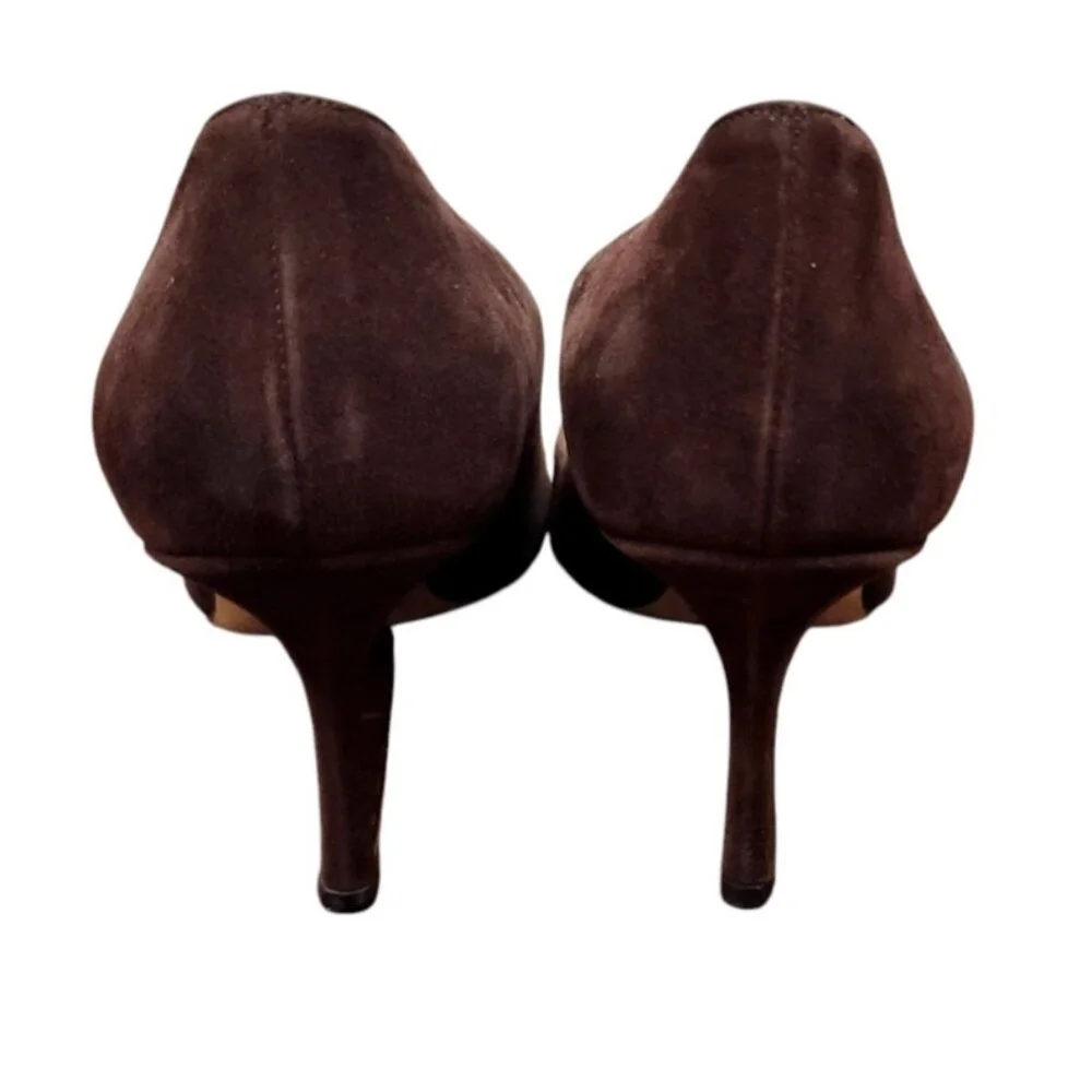 Jimmy Choo Suede Brown Pointed Toe Pin Heels Pumps Size EU40 US10 Authentic